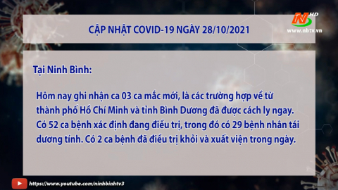 Cập nhật COVID-19 ng&agrave;y 28/10/2021