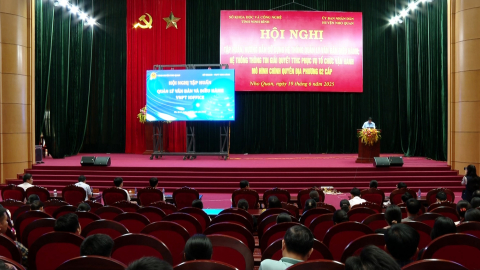 Nho Quan tập huấn vận h&agrave;nh m&ocirc; h&igrave;nh ch&iacute;nh quyền địa phương 2 cấp