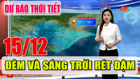 Dự báo thời tiết khu vực tỉnh Ninh Bình đêm 14, ngày 15/12/2025