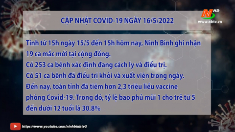 Cập nhật  Covid-19 ng&agrave;y 16/5/2022