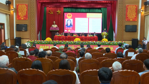 Ph&oacute; Chủ nhiệm Thường trực Ủy ban D&acirc;n nguyện v&agrave; Gi&aacute;m s&aacute;t của Quốc hội L&ecirc; Thị Nga v&agrave; c&aacute;c ứng cử vi&ecirc;n ĐBQH, đại biểu HĐND tỉnh tiếp x&uacute;c cử tri c&aacute;c phường: Kim Thanh, L&yacute; Thường Kiệt, Tam Ch&uacute;c
