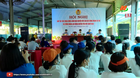 Huyện ủy Y&ecirc;n M&ocirc; đối thoại với c&ocirc;ng nh&acirc;n, người lao động