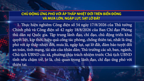 Chủ động ứng ph&oacute; với &Aacute;p thấp nhiệt đới tr&ecirc;n biển Đ&ocirc;ng v&agrave; mưa lớn, ngập lụt, sạt lở đất