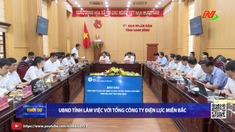 UBND tỉnh l&agrave;m việc với Tổng C&ocirc;ng ty Điện lực miền Bắc