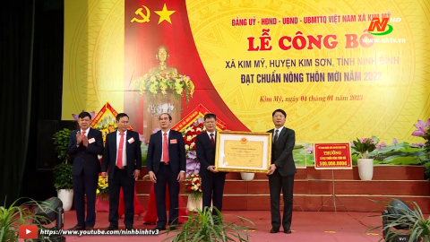 Kim Mỹ đ&oacute;n bằng c&ocirc;ng nhận x&atilde; đạt chuẩn n&ocirc;ng th&ocirc;n mới