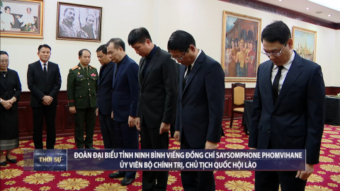 Đo&agrave;n đại biểu tỉnh Ninh B&igrave;nh viếng đồng ch&iacute; Saysomphone Phomvihane, Ủy vi&ecirc;n Bộ Ch&iacute;nh trị, Chủ tịch Quốc hội L&agrave;o