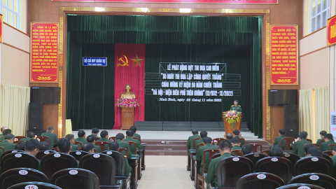 Bộ CHQS tỉnh ph&aacute;t động đợt thi đua cao điểm " 50 ng&agrave;y thi đua lập c&ocirc;ng quyết thắng"