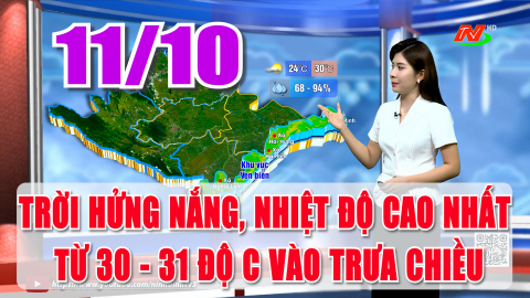  Dự b&aacute;o thời tiết 11/10: Trời hửng nắng, nhiệt độ cao nhất từ 30 - 31 độ C v&agrave;o trưa chiều