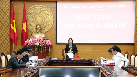 Hội nghị Ban Thường vụ Đảng ủy c&aacute;c cơ quan Đảng tỉnh
