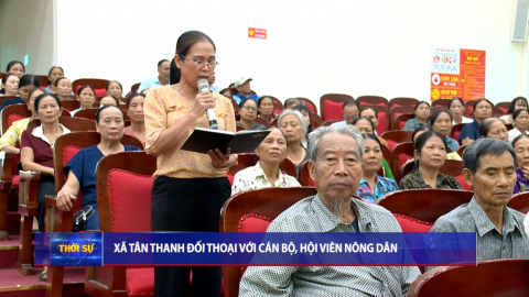 X&atilde; T&acirc;n Thanh đối thoại với c&aacute;n bộ, hội vi&ecirc;n n&ocirc;ng d&acirc;n