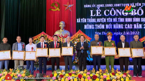 Y&ecirc;n Thắng đ&oacute;n bằng c&ocirc;ng nhận x&atilde; đạt chuẩn N&ocirc;ng th&ocirc;n mới n&acirc;ng cao