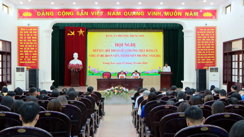 Phường Trung Sơn tiếp x&uacute;c, đối thoại với c&aacute;n bộ, đo&agrave;n vi&ecirc;n, thanh ni&ecirc;n