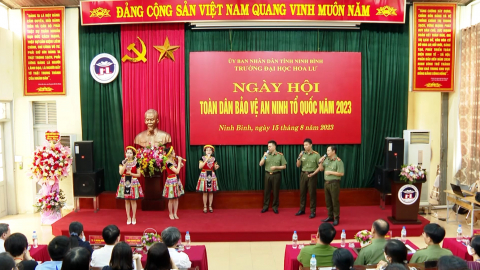 Trường Đại học Hoa Lư v&agrave; x&atilde; Ninh Mỹ tổ chức ng&agrave;y hội to&agrave;n d&acirc;n bảo vệ ANTQ