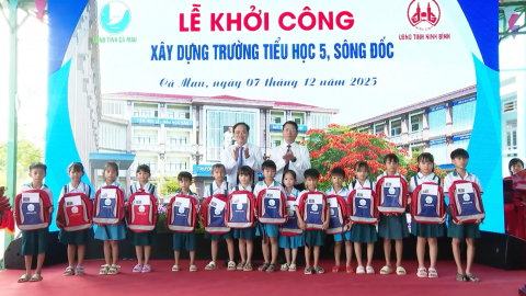 Khởi c&ocirc;ng x&acirc;y dựng v&agrave; n&acirc;ng cấp trường tiểu học 5 S&ocirc;ng Đốc, tỉnh C&agrave; Mau