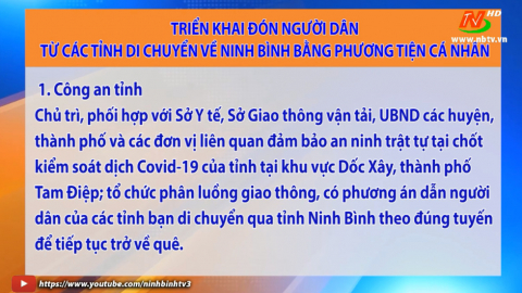 C&ocirc;ng văn của UBND tỉnh về triển khai đ&oacute;n người d&acirc;n từ c&aacute;c tỉnh di chuyển về Ninh B&igrave;nh bằng phương tiện c&aacute; nh&acirc;n