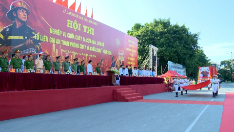Hội thi nghiệp vụ chữa ch&aacute;y v&agrave; cứu nạn, cứu hộ &ldquo;Tổ li&ecirc;n gia an to&agrave;n PCCC" 