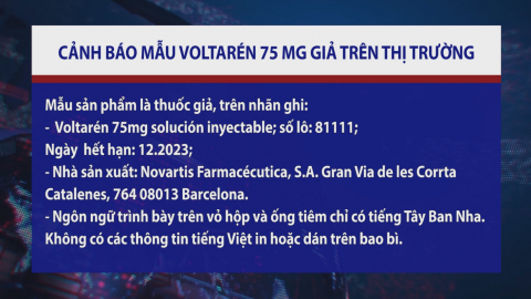 Cảnh b&aacute;o mẫu Voltar&eacute;n 75mg giả tr&ecirc;n thị trường