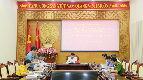 Thường trực Ban Chỉ đạo ph&ograve;ng, chống tham nhũng, l&atilde;ng ph&iacute;, ti&ecirc;u cực tỉnh họp thường kỳ th&aacute;ng 8/2026