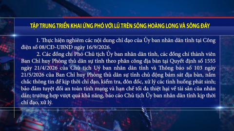 Tập trung triển khai ứng ph&oacute; với lũ tr&ecirc;n s&ocirc;ng Ho&agrave;ng Long v&agrave; s&ocirc;ng Đ&aacute;y