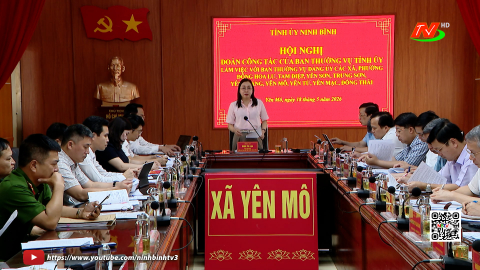  Đo&agrave;n c&ocirc;ng t&aacute;c Ban Thường vụ Tỉnh ủy l&agrave;m việc với Ban Thường vụ Đảng ủy c&aacute;c x&atilde;, phường thuộc nh&oacute;m 3