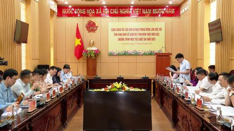 Gi&aacute;m s&aacute;t, đ&aacute;nh gi&aacute; kết quả thực hiện c&aacute;c Chương tr&igrave;nh mục ti&ecirc;u quốc gia tại tỉnh Ninh B&igrave;nh
