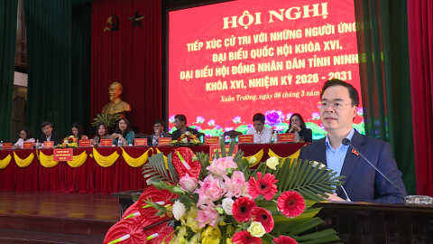 Tiếp x&uacute;c giữa cử tri với người ứng cử đại biểu Quốc hội, đại biểu Hội đồng nh&acirc;n d&acirc;n tỉnh tại x&atilde; Xu&acirc;n Trường, Giao B&igrave;nh