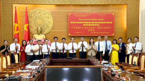 Tọa đ&agrave;m khoa học giữa Tỉnh ủy Ninh B&igrave;nh với Trường Đảng Trung ương Trung Quốc