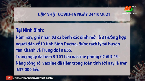 Cập nhật COVID-19 ng&agrave;y 24/10/2021