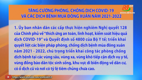Tăng cường c&ocirc;ng t&aacute;c ph&ograve;ng, chống dịch Covid-19 v&agrave; c&aacute;c dịch bệnh m&ugrave;a đ&ocirc;ng - xu&acirc;n năm 2021-2022