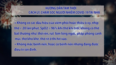 Hướng dẫn tạm thời c&aacute;ch ly, chăm s&oacute;c người nhiễm Covid-19 tại nh&agrave;