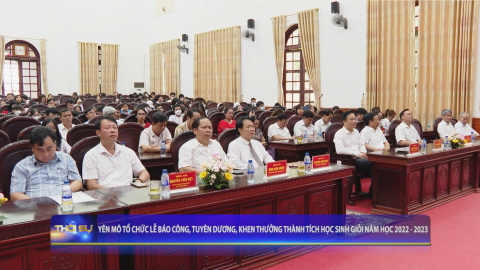 Y&ecirc;n M&ocirc; tổ chức lễ b&aacute;o c&ocirc;ng, tuy&ecirc;n dương, khen thưởng th&agrave;nh t&iacute;ch học sinh giỏi năm học 2022 - 2023