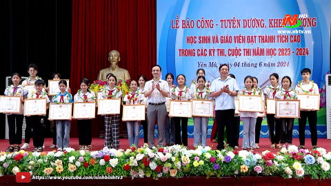 Y&ecirc;n M&ocirc; tuy&ecirc;n dương học sinh, gi&aacute;o vi&ecirc;n đạt th&agrave;nh t&iacute;ch cao năm học 2023-2024
