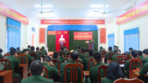 Hội thi c&aacute;n bộ huấn luyện điều lệnh giỏi năm 2024