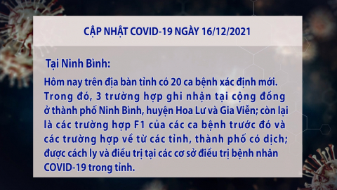 Cập nhật COVID-19 ng&agrave;y 16/12/2021