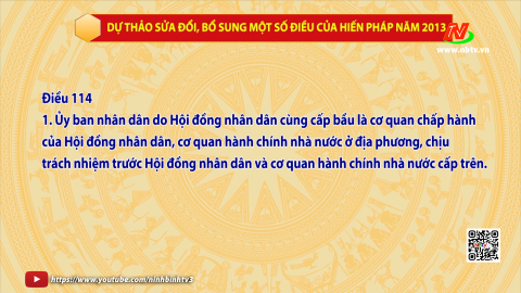 Bản so s&aacute;nh Hiến ph&aacute;p năm 2013 v&agrave; Dự thảo sửa đổi, bổ sung khoản 1 điều 114