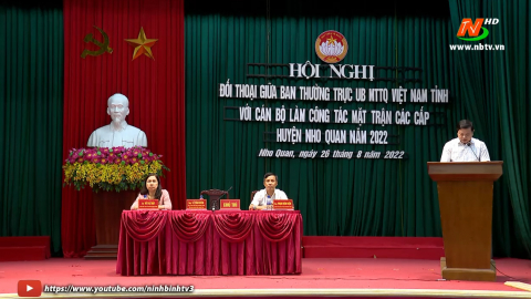 Đối thoại với c&aacute;n bộ l&agrave;m c&ocirc;ng t&aacute;c mặt trận huyện Nho Quan