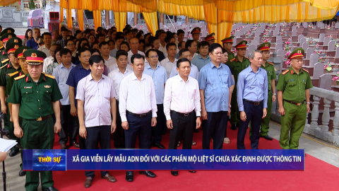 X&atilde; Gia Viễn lấy mẫu ADN đối với c&aacute;c phần mộ liệt sĩ chưa x&aacute;c định được th&ocirc;ng tin
