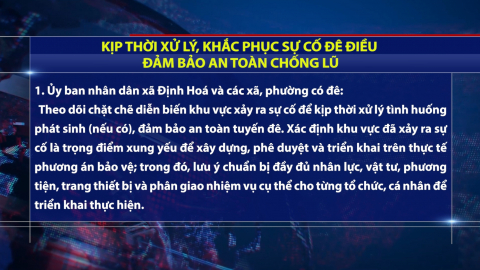 Kịp thời xử l&yacute;, khắc phục sự cố đ&ecirc; điều đảm bảo an to&agrave;n chống lũ