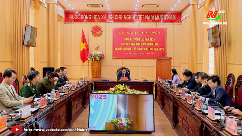 Hội nghị trực tuyến tổng kết c&ocirc;ng t&aacute;c năm 2024 của ng&agrave;nh Văn h&oacute;a, Thể thao v&agrave; Du lịch