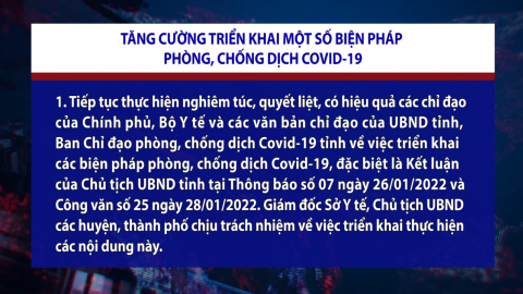 C&ocirc;ng văn về việc tăng cường triển khai một số biện ph&aacute;p ph&ograve;ng, chống dịch Covid - 19