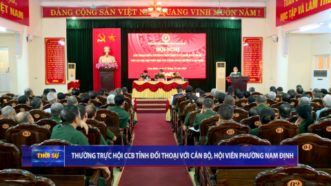 Thường trực Hội Cựu chiến binh tỉnh đối thoại với c&aacute;n bộ, hội vi&ecirc;n phường Nam Định