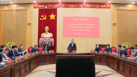 Họp Đo&agrave;n đại biểu Đảng bộ tỉnh Ninh B&igrave;nh dự Đại hội đại biểu to&agrave;n quốc lần thứ XIV của Đảng