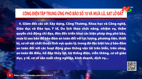 Chủ tịch UBND tỉnh Ninh B&igrave;nh ban h&agrave;nh C&ocirc;ng điện số 13/CĐ-UBND tập trung ứng ph&oacute; b&atilde;o số 10