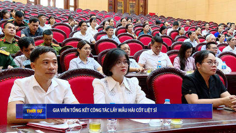 Gia Viễn tổng kết c&ocirc;ng t&aacute;c lấy mẫu h&agrave;i cốt liệt sĩ
