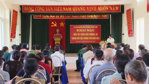 TP.Ninh Bình t&ocirc;̉ chức di&ecirc;̃n t&acirc;̣p chi&ecirc;́n đ&acirc;́u trong khu vực phòng thủ năm 2022