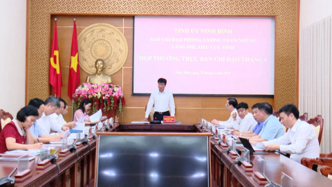 Thường trực Ban Chỉ đạo ph&ograve;ng, chống tham nhũng, l&atilde;ng ph&iacute;, ti&ecirc;u cực tỉnh họp thường kỳ th&aacute;ng 4/2026