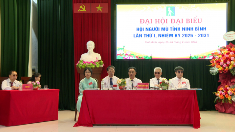 Đại hội đại biểu Hội Người m&ugrave; tỉnh Ninh B&igrave;nh lần thứ I 