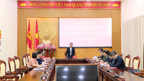 Thường trực Ban Chỉ đạo ph&ograve;ng, chống tham nhũng, l&atilde;ng ph&iacute;, ti&ecirc;u cực tỉnh họp thường kỳ th&aacute;ng 2