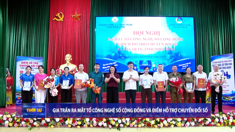Gia Trấn ra mắt Tổ C&ocirc;ng nghệ số cộng đồng v&agrave; Điểm hỗ trợ chuyển đổi số