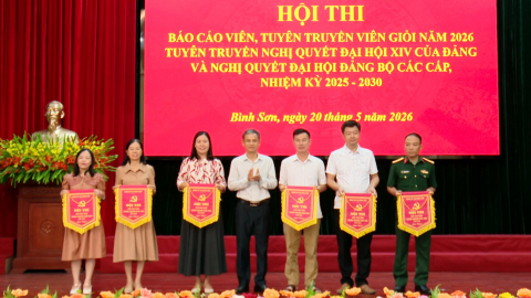 Hội thi B&aacute;o c&aacute;o vi&ecirc;n, tuy&ecirc;n truyền vi&ecirc;n giỏi x&atilde; B&igrave;nh Sơn năm 2026